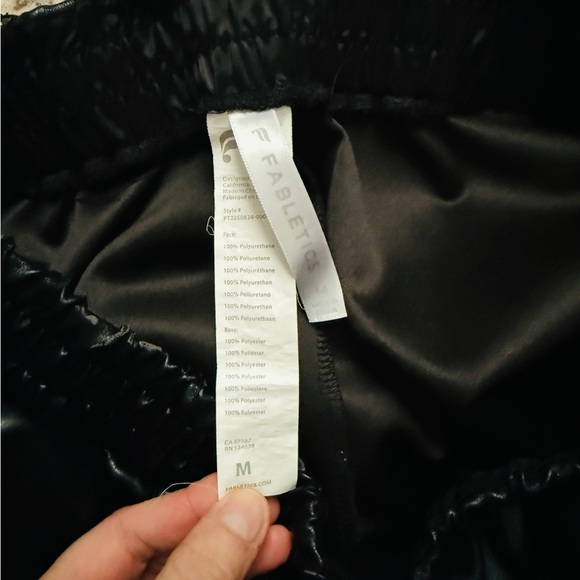 Fabletics Vegan Leather High Waisted Pull On Jogger Pants in black - Picture 4 of 5
